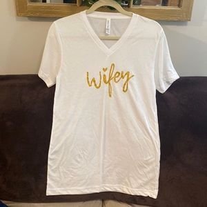 Super soft “Wifey” V-neck T-Shirt